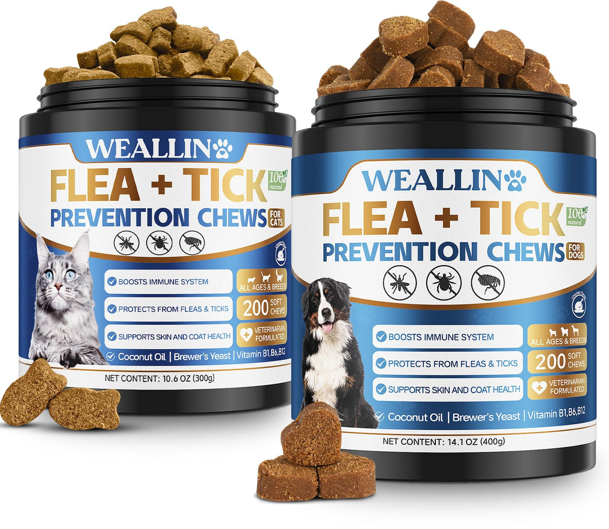 Flea and Tick Prevention Soft Chews for Dogs and Cats O2047