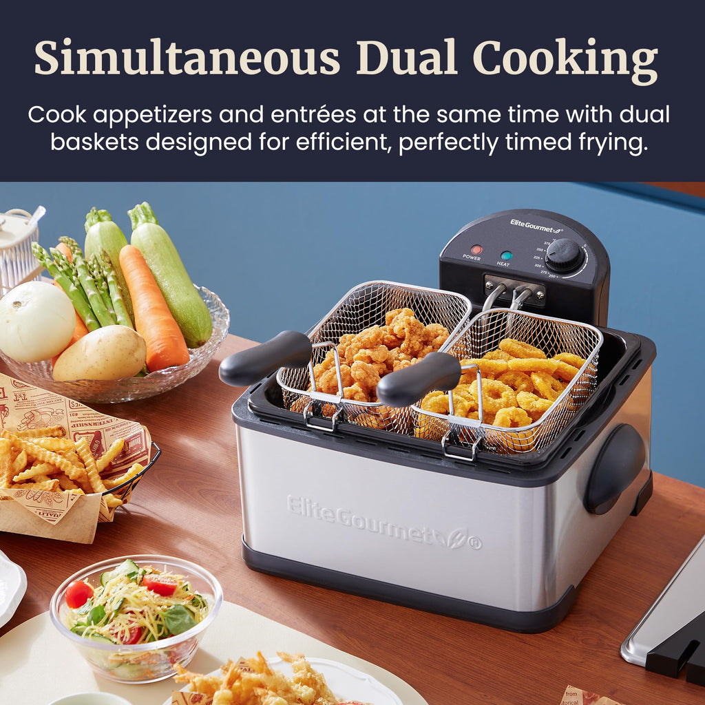 4.5Qt Deep Fryer with 2Qt Split Baskets V635452