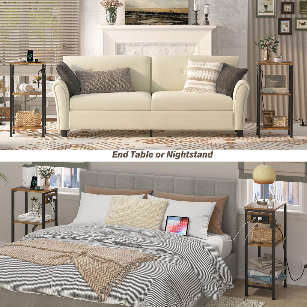 Tall End Table with Charging Station Y251073