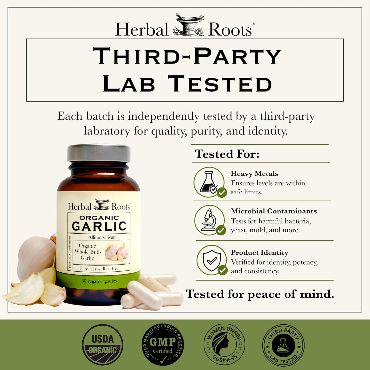Organic Whole Bulb Garlic 60 Vegan Capsules U355