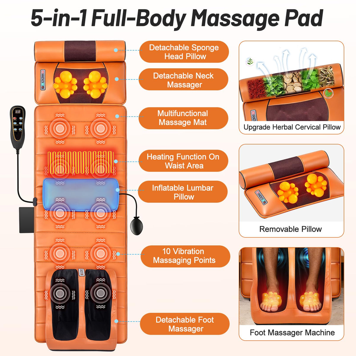 Full Body Massage Mat with Foot Massager R795