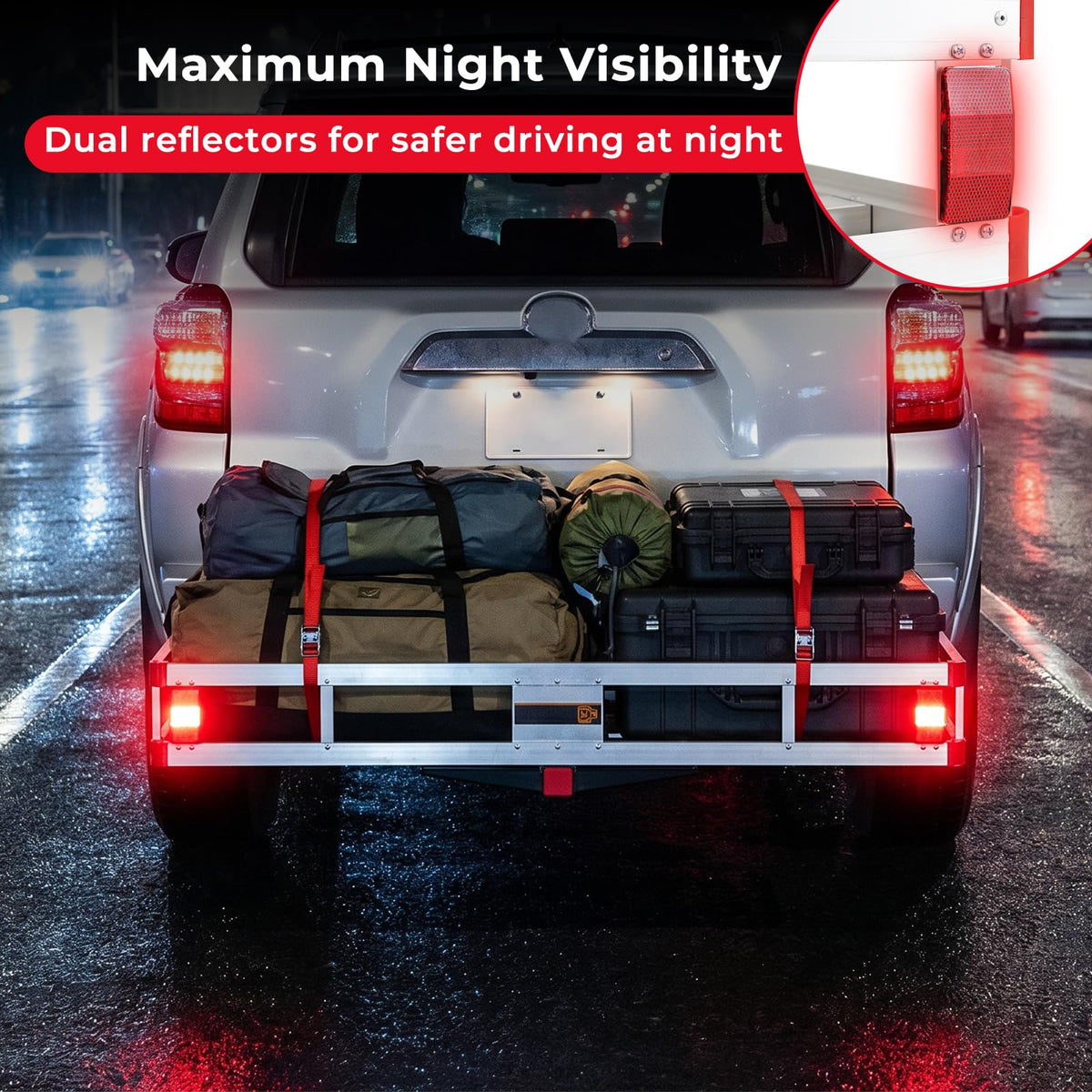 Aluminum Hitch Mount Cargo Carrier with 9" Side Rails, 500 lbs Capacity N977990