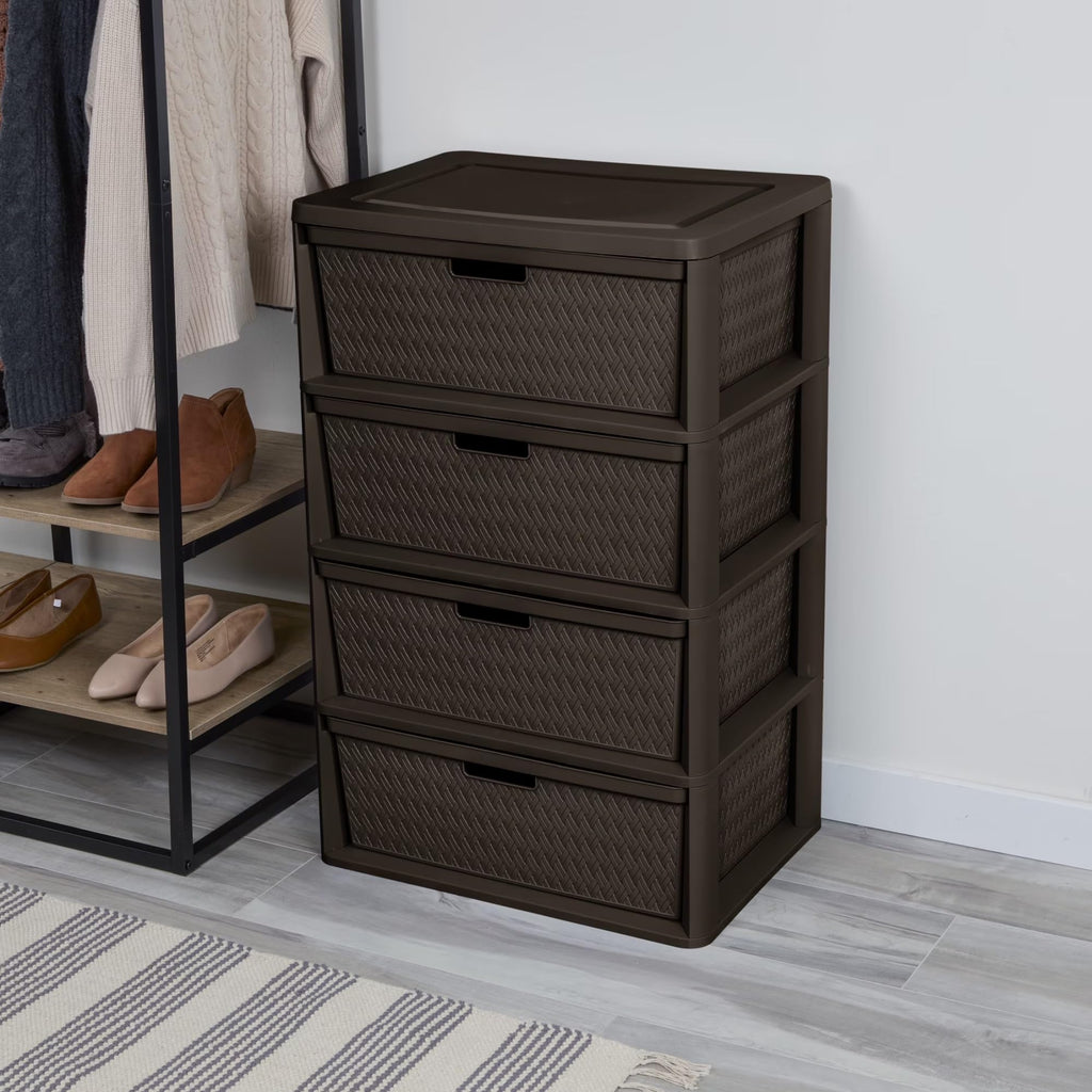 Gray Plastic 3-Drawer Storage Tower with Bins E193