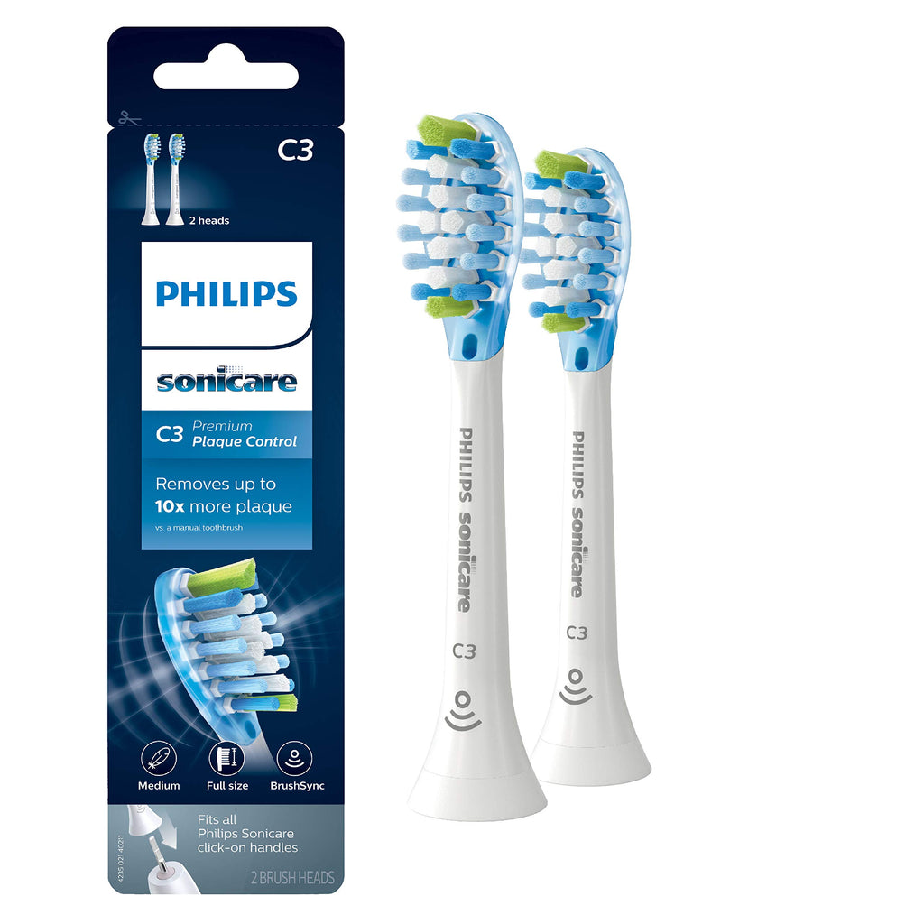 White and Black Replacement Toothbrush Heads, 2 Brush Heads G11483