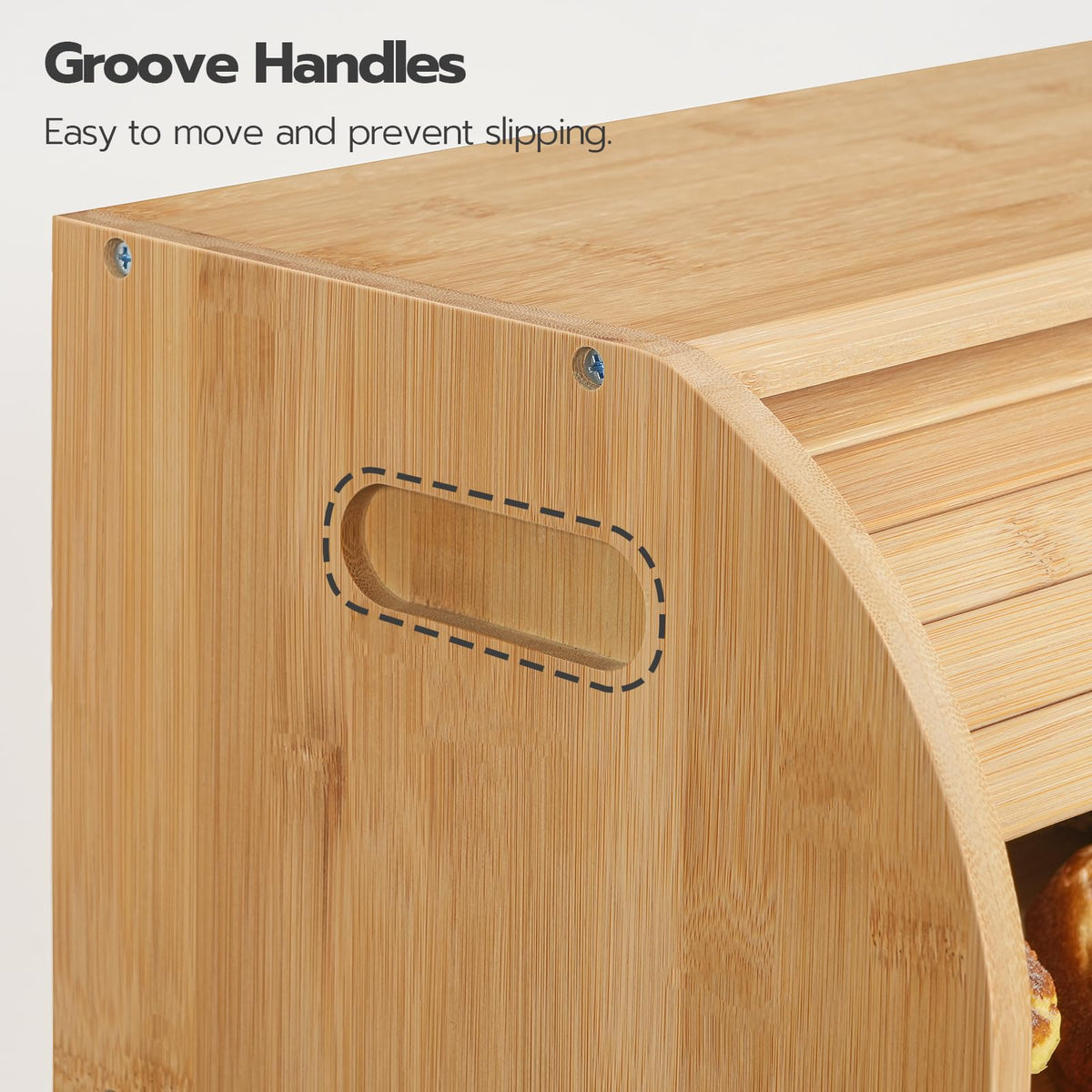 Bamboo 2 Tier Roll-Top Bread Box M3575