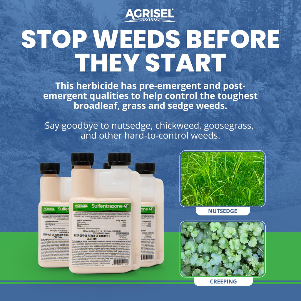 Sulfentrazone 4F Pre-Emergent Weed Killer 8 Ounces S784