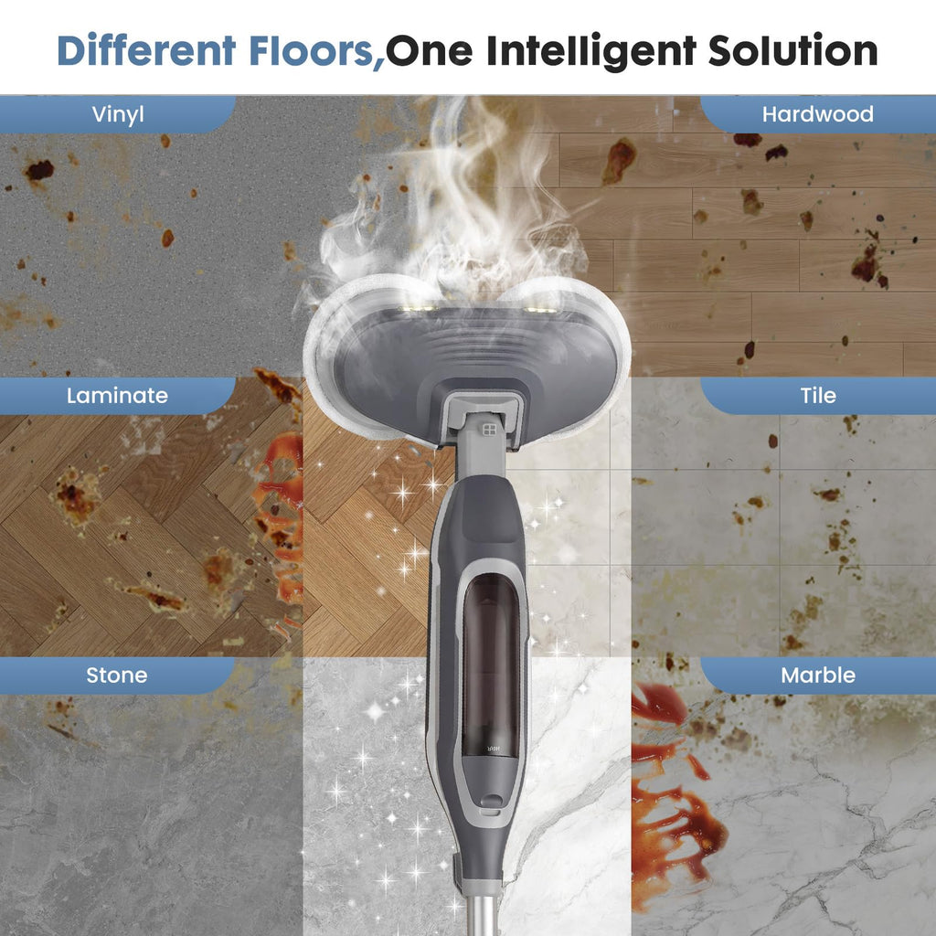 Spin Scrubbing Steam Mop, 4 Adjustable Steam Modes, Swivel Steering V508886