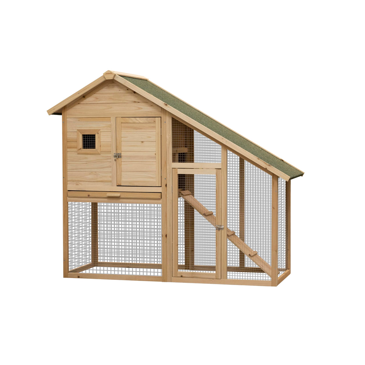 55" 2-Tier Wooden Rabbit Hutch with Ramp G4003