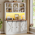 White 2 Drawer File Cabinet with Power Strip and Storage Shelf D842