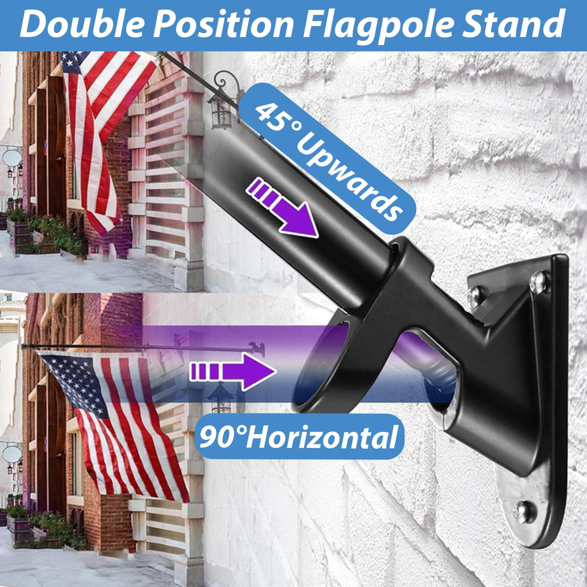 4 Pack Aluminum Flag Pole Holder Brackets 1 inch V958165