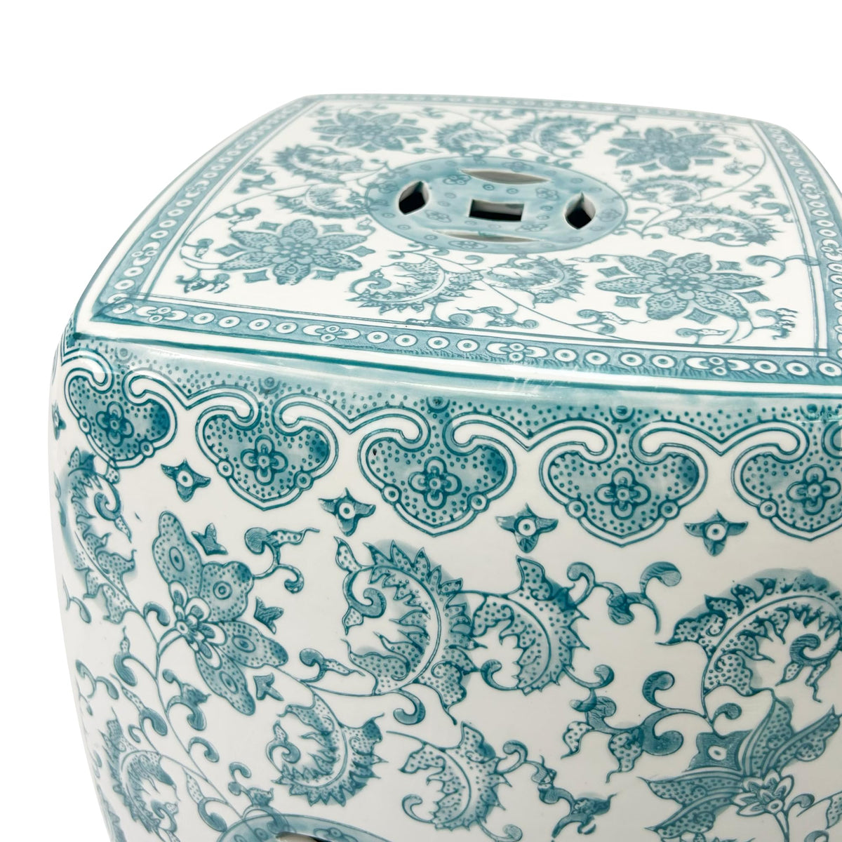 Teal Blue Ceramic Garden Stool U71194