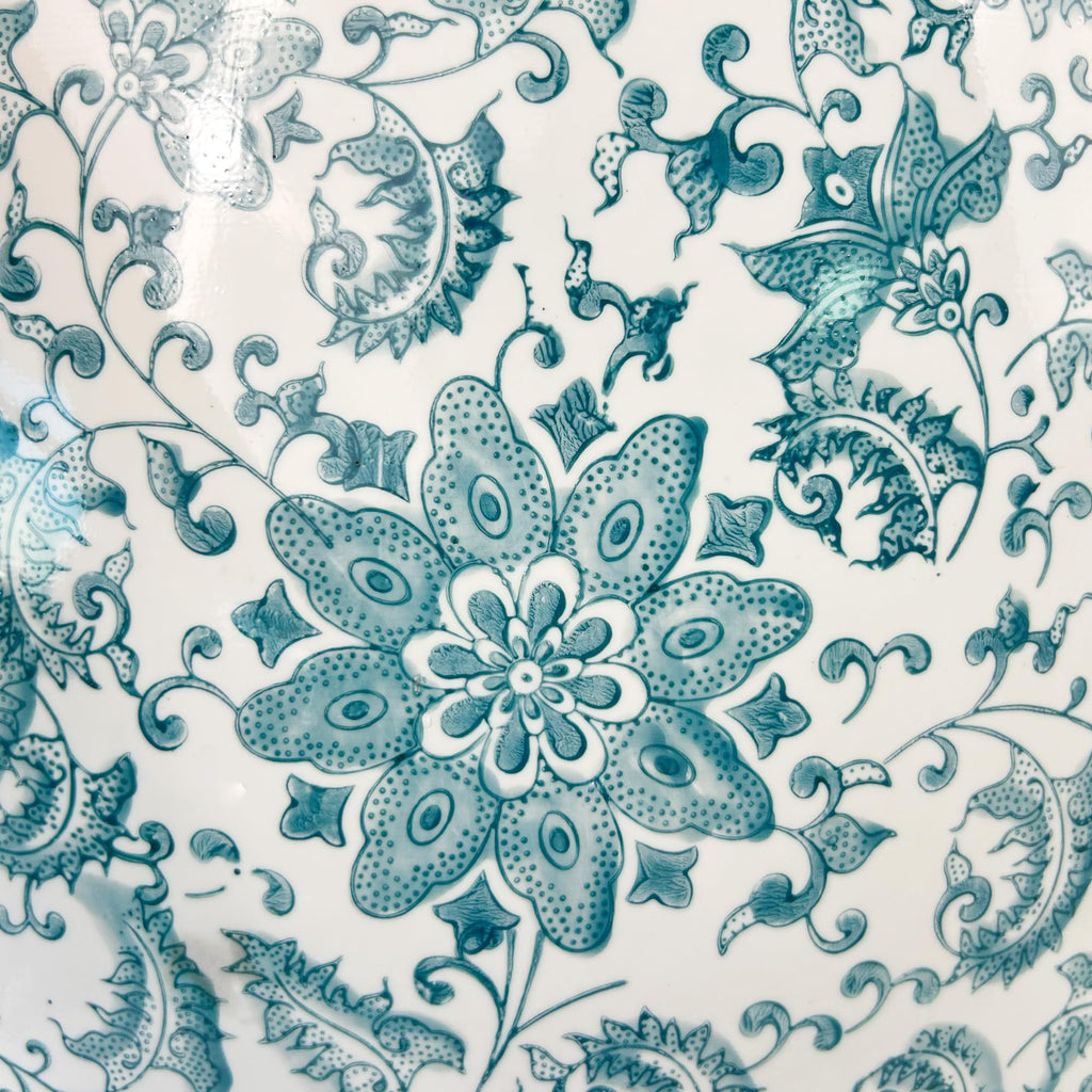 Teal Blue Ceramic Garden Stool U71194