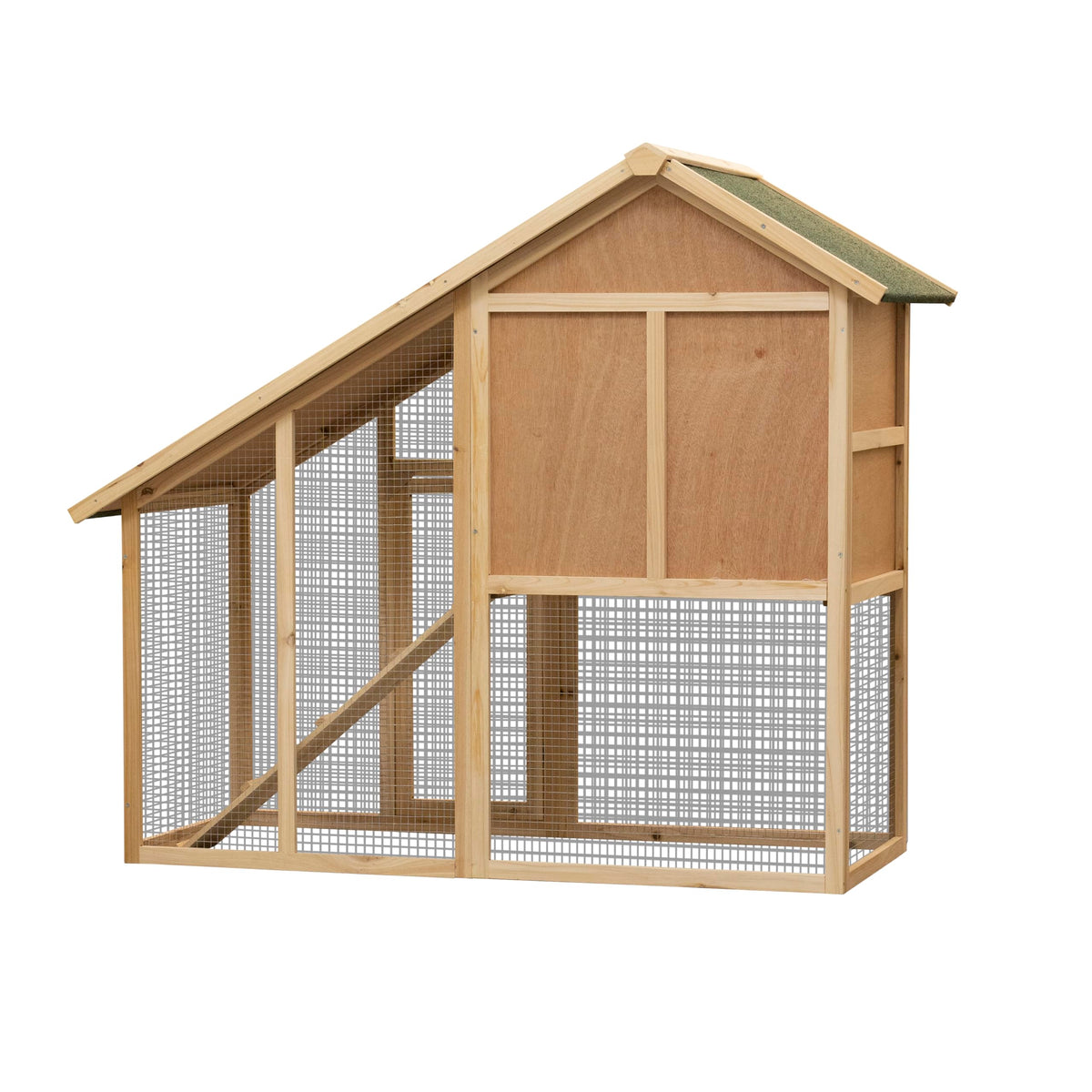 55" 2-Tier Wooden Rabbit Hutch with Ramp G4003