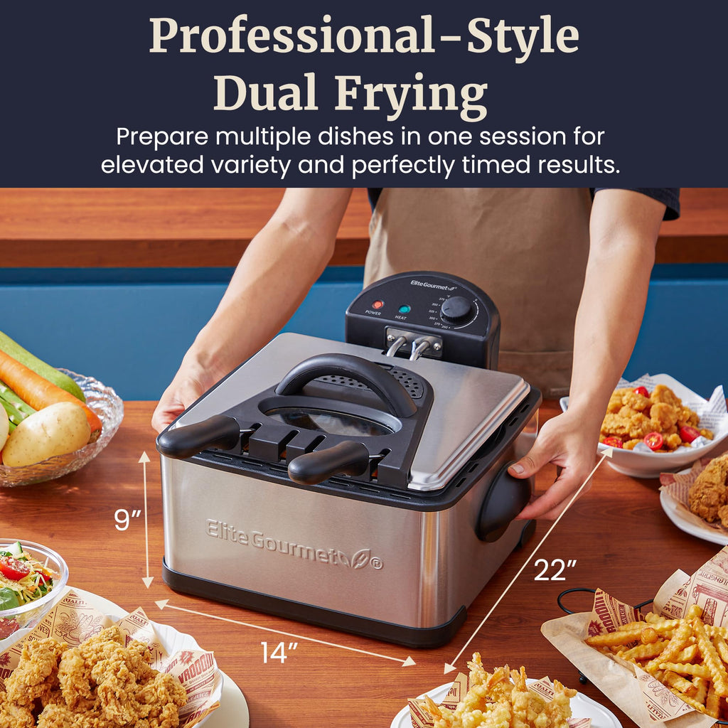 4.5Qt Deep Fryer with 2Qt Split Baskets V635452