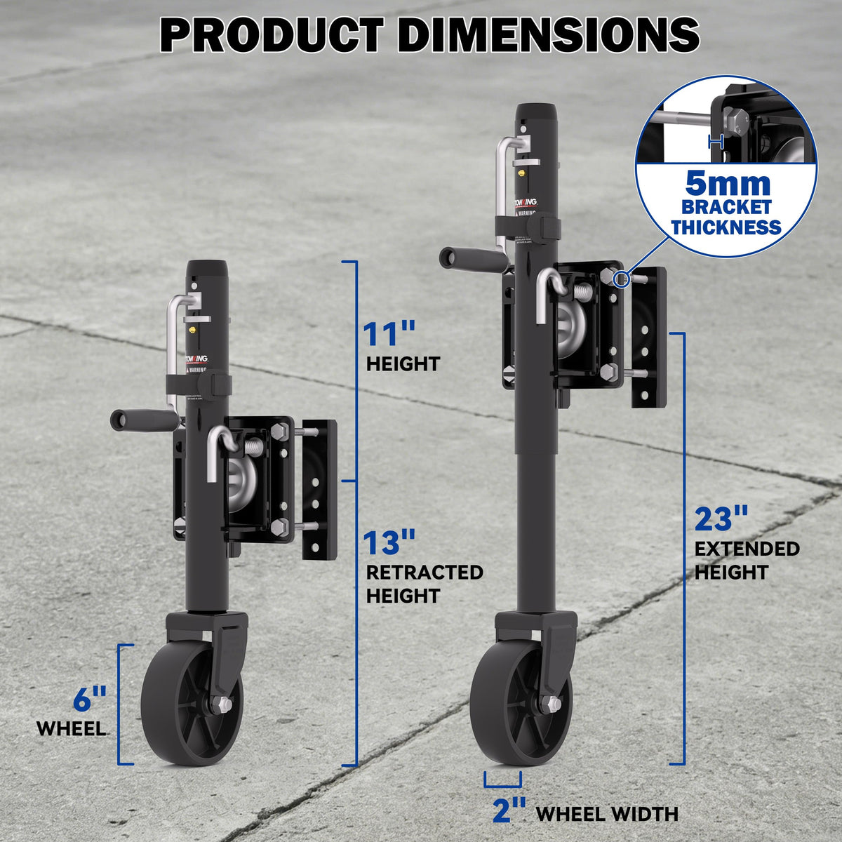 Boat Trailer Jack with Wheel, 10" Lift F287934