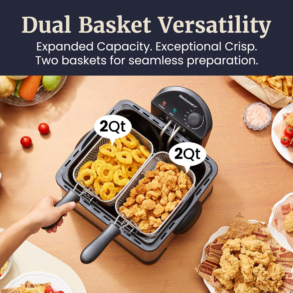 4.5Qt Deep Fryer with 2Qt Split Baskets V635452