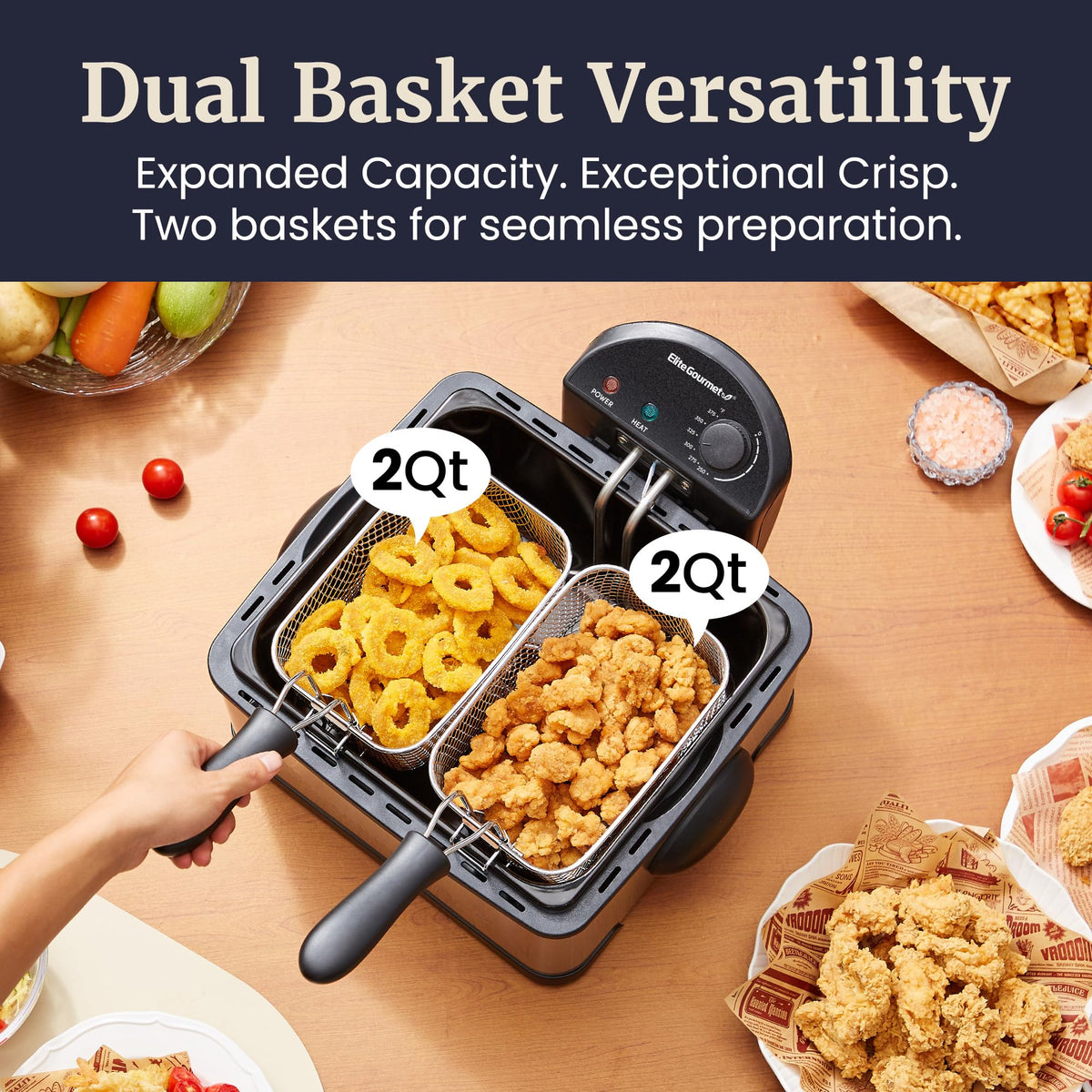 4.5Qt Deep Fryer with 2Qt Split Baskets V635452