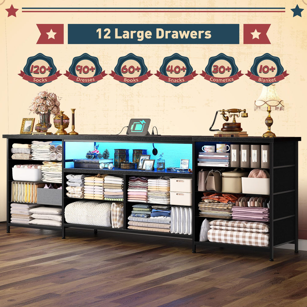 63" Dresser with 12 Fabric Drawers R24587