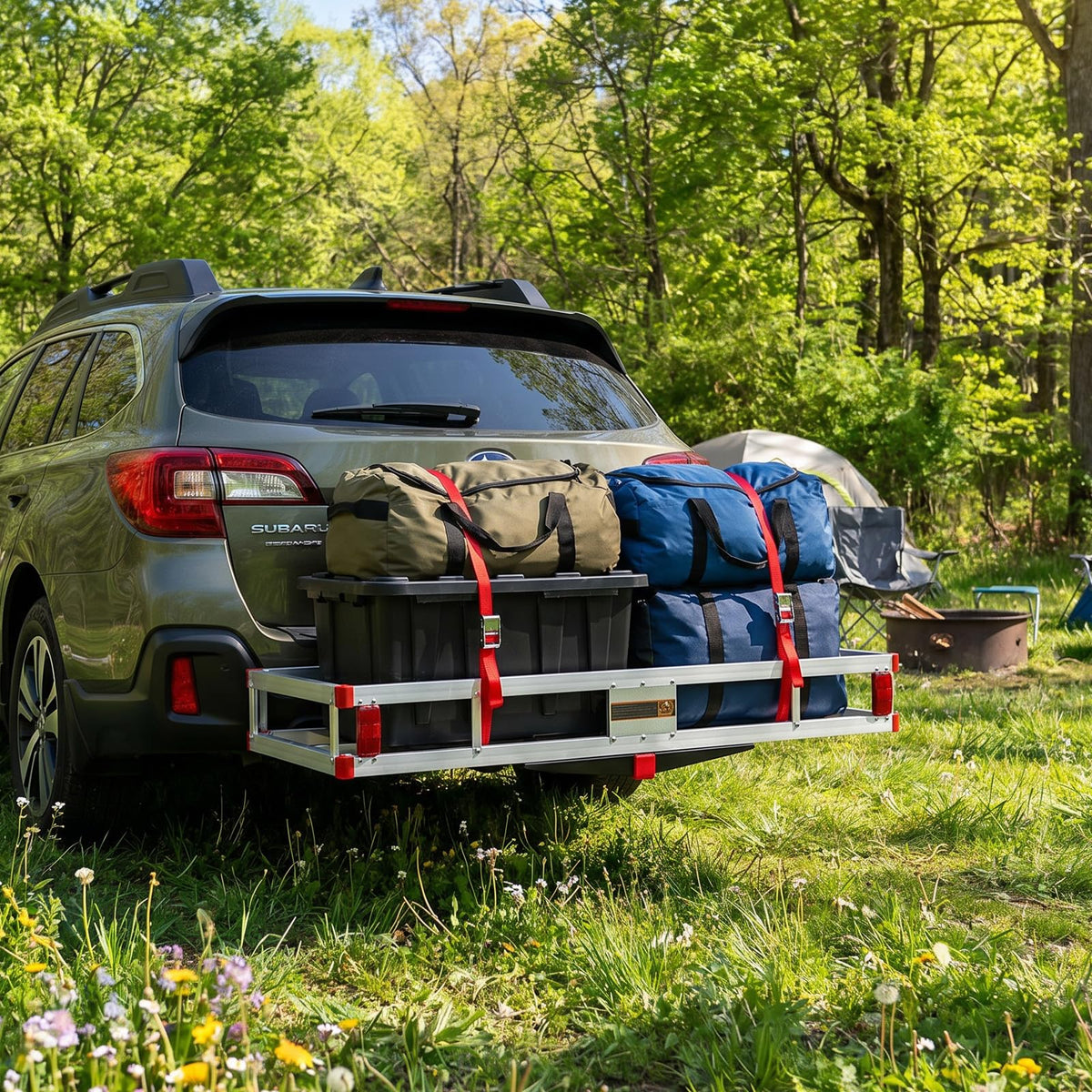 Aluminum Hitch Mount Cargo Carrier with 9" Side Rails, 500 lbs Capacity N977990