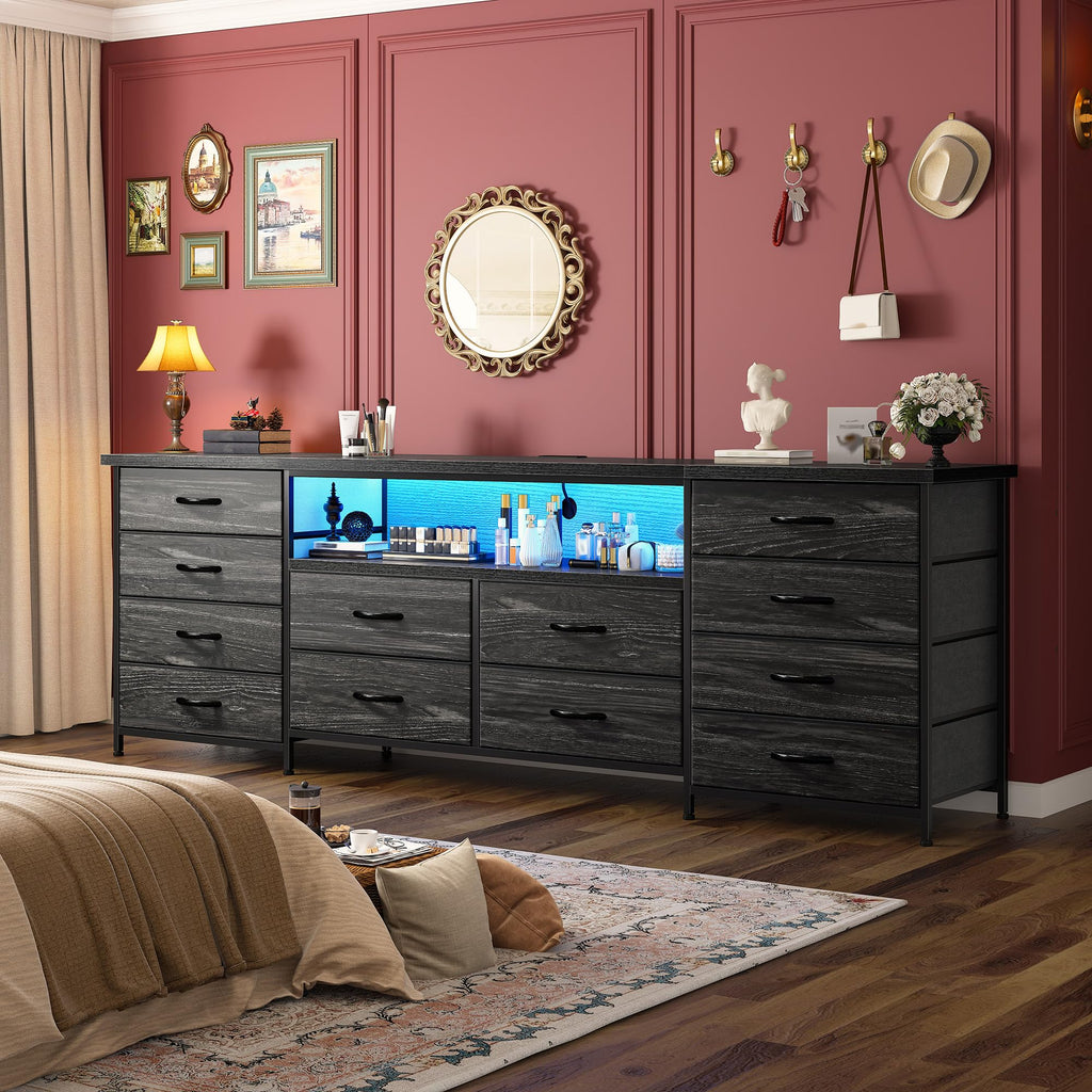 63" Dresser with 12 Fabric Drawers R24587