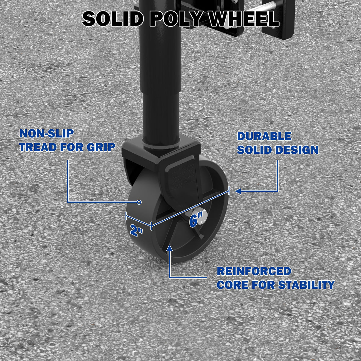 Boat Trailer Jack with Wheel, 10" Lift F287934